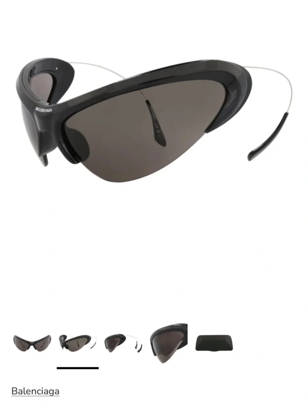 Balenciaga Men’s Black Wrap Shield Sunglasses